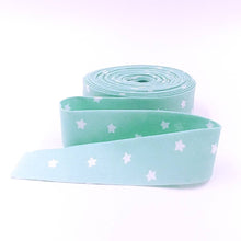 Load image into Gallery viewer, Quilt Binding White Stars Aqua Blue J Wecker Frisch