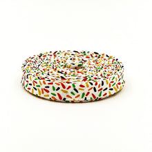 Load image into Gallery viewer, Double Fold Bias Tape 1/2'' Jittery Jimmies White Boolicious Halloween Bias Binding
