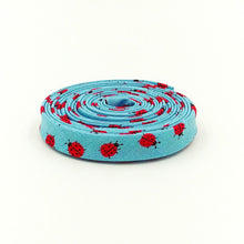 Load image into Gallery viewer, Double Fold Bias Tape 1/2'' Ladybird Ladybug Dot Blue Bias Binding