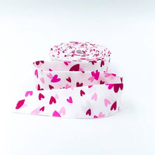 Load image into Gallery viewer, Quilt Binding Gnomes In Love Hearts White Single Fold Binding