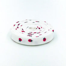 Load image into Gallery viewer, Double Fold Bias Tape 1/2'' Red Hot Ladybug White Bias Binding