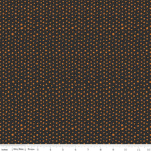 Load image into Gallery viewer, Bad to the Bone Dots Black Orange Half Yard Fabric