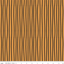 Load image into Gallery viewer, Mad Masquerade Chain Stripe Orange Black Half Yards