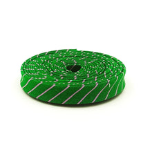 Load image into Gallery viewer, Double Fold Bias Tape 1/2'' True Colors Tiny Stripes Fern Green Tula Pink Bias Binding