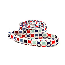 Load image into Gallery viewer, Double Fold Bias Tape 1/2'' Picadilly Orange Peel Red White Blue Patriotic Bias Binding