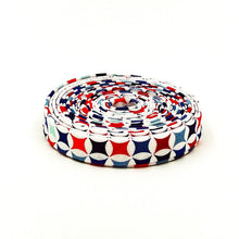 Load image into Gallery viewer, Double Fold Bias Tape 1/2'' Picadilly Orange Peel Red White Blue Patriotic Bias Binding