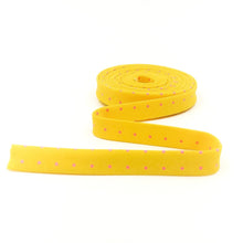 Load image into Gallery viewer, Double Fold Bias Tape 1/2'' True Colors Tiny Dots Flare Yellow Tula Pink Bias Binding