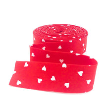 Load image into Gallery viewer, Quilt Binding Be Mine Valentine Hearts Red Single Fold 1 1/4" Binding
