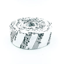 Load image into Gallery viewer, Quilt Binding Journal Basics Music Scores White Single Fold 1 1/4" Binding