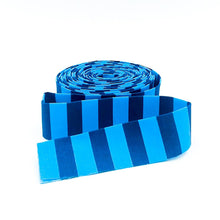 Load image into Gallery viewer, Quilt Binding Tula Pink NEON Tent Stripe Aura Blue 1/2'' Stripe 1 1/4" Single Fold Binding