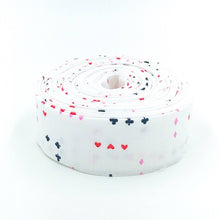 Load image into Gallery viewer, Quilt Binding Down The Rabbit Hole Card Suits White Single Fold 1 1/4" Binding
