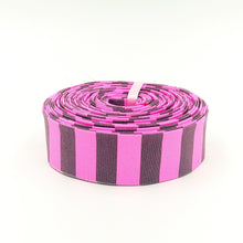 Load image into Gallery viewer, Quilt Binding Tula Pink NEON Tent Stripe Cosmic Pink 1/2'' Stripe Single Fold Binding