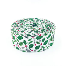 Load image into Gallery viewer, Quilt Binding The Magic of Christmas Holly White 1 1/4" Single Fold Binding My Mind's Eye
