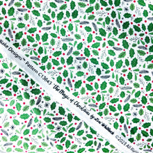 Load image into Gallery viewer, Quilt Binding The Magic of Christmas Holly White 1 1/4" Single Fold