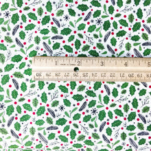 Load image into Gallery viewer, Quilt Binding The Magic of Christmas Holly White 1 1/4" Single Fold