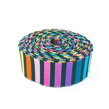 Load image into Gallery viewer, Quilt Binding Make Rainbow Stripe Black 1 1/4" Single Fold Binding