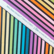 Load image into Gallery viewer, Quilt Binding Make Rainbow Stripe Black 1 1/4" Single Fold Binding