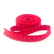 Load image into Gallery viewer, Double Fold Bias Tape 1/2'' Tiny Dots Watermelon Red Tula Pink Binding