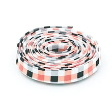 Load image into Gallery viewer, Double Fold Bias Tape 1/2'' Fright Delight Gingham Check Black Orange Halloween Bias Binding