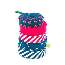 Load image into Gallery viewer, Double Fold Bias Tape 1/2'' Petites Patriotic Stripes 5 Piece Group #26