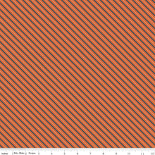 Load image into Gallery viewer, Hautnted Adventure Diagonal Stripe Autumn Orange Half Yards