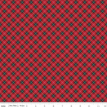 Load image into Gallery viewer, Quilt Binding Woodsman Plaid Red Black 1 1/4" Single Fold Binding Christmas