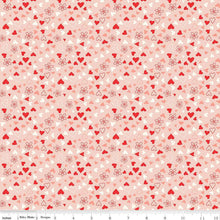 Load image into Gallery viewer, I Love Us Scattered Hearts Blush Cream Riley Blake Designs Fabric Half Yard Sandy Gervais