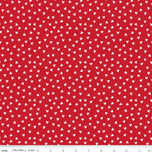 Load image into Gallery viewer, My Valentine Heart Toss Red Fabric Half Yards