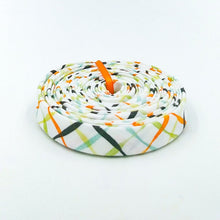 Load image into Gallery viewer, Double Fold Bias Tape 1/2'' Happy at Home Plaid White Bias Binding Tara Reed