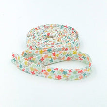 Load image into Gallery viewer, Double Fold Bias Tape 1/2'' Sunshine and Sweet Tea White Bias Binding Amanda Castor