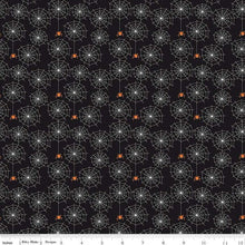 Load image into Gallery viewer, Beggar's Night Spiderwebs Black Glow-In-The-Dark Fabric Half Yards