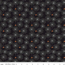 Load image into Gallery viewer, Beggar's Night Spiderwebs Black Glow-In-The-Dark Fabric Half Yards
