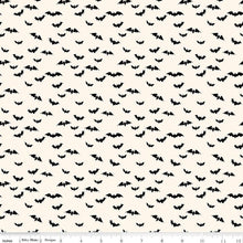 Load image into Gallery viewer, Sophisticated Halloween Bats Cream Fabric Half Yards