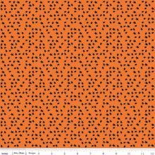 Load image into Gallery viewer, Beggar's Night Stars Black / Orange Fabric Half Yards