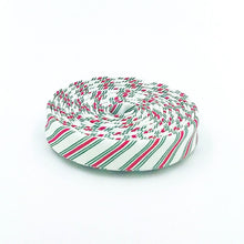 Load image into Gallery viewer, Double Fold Bias Tape 1/2'' Merry Little Christmas Stripes Cream Bias Binding