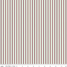 Load image into Gallery viewer, Double Fold Bias Tape 1/2'' Merry Little Christmas Stripes Cream Binding