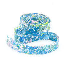 Load image into Gallery viewer, Double Fold Bias Tape 1/2'' Wide Liberty of London Tana Lawn Margaret Annie NEON Green/ Blue