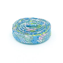 Load image into Gallery viewer, Double Fold Bias Tape 1/2'' Wide Liberty of London Tana Lawn Margaret Annie NEON Green/ Blue