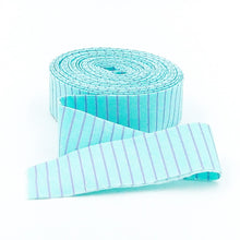 Load image into Gallery viewer, Quilt Binding Tula Pink True Colors Tiny Stripe Misty Aqua 1 1/4" Single Fold Binding