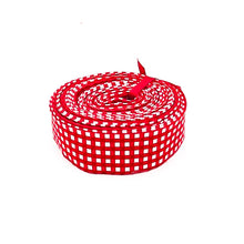 Load image into Gallery viewer, Quilt Binding Red and White 1/8'' Checked Single Fold 1 1/4" Binding