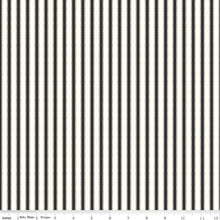 Load image into Gallery viewer, Yuletide Forest Ticking Stripe Black Half Yard