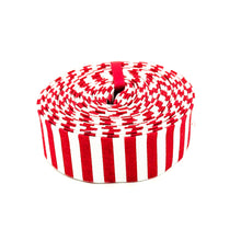 Load image into Gallery viewer, Quilt Binding Red and White 1/4'' Stripe 1 1/4" Single Fold Binding