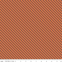 Load image into Gallery viewer, Hautnted Adventure Diagonal Stripe Autumn Orange Half Yards