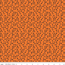 Load image into Gallery viewer, Beggar's Night Stars Black / Orange Fabric Half Yards