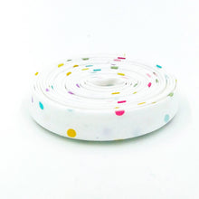 Load image into Gallery viewer, Double Fold Bias Tape 1/2'' Bunny Trail Spring Polka Dot Cream Bias Binding Echo Park