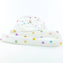 Load image into Gallery viewer, Double Fold Bias Tape 1/2'' Bunny Trail Spring Polka Dot Cream Bias Binding Echo Park