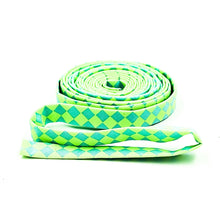 Load image into Gallery viewer, Double Fold Bias Tape 1/2'' Untamed Checks Please Moonbeam NEON Green Light Blue Tula Pink