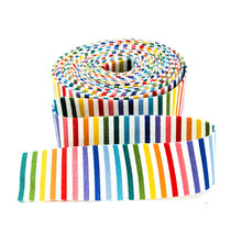 Load image into Gallery viewer, Quilt Binding Rainbow and White 1/8'' Stripe 1 1/4" Single Fold Binding