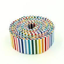 Load image into Gallery viewer, Quilt Binding Rainbow and White 1/8'' Stripe 1 1/4" Single Fold Binding
