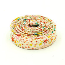 Load image into Gallery viewer, Double Fold Bias Tape 1/2'' Wide Liberty of London Tana Lawn Adelajda Stars Coral/Cream 3 Yards Bias Binding